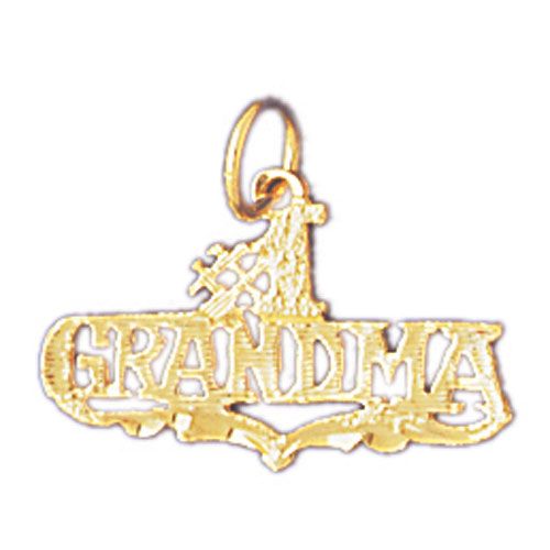 Number One Grandma Charm Pendant 14k Gold