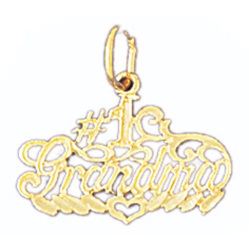 Number One Grandma Charm Pendant 14k Gold