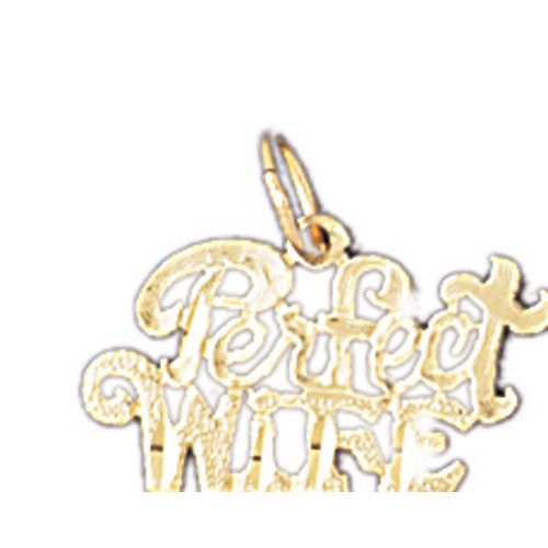 Perfect Wife Charm Pendant 14k Gold