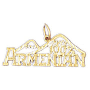 One Hundred Per Cent Armenian Charm Pendant 14k Gold
