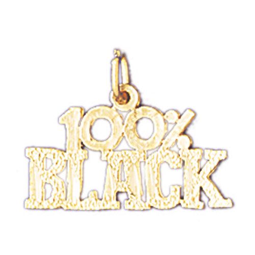 One Hundred Per Cent Black Charm Pendant 14k Gold