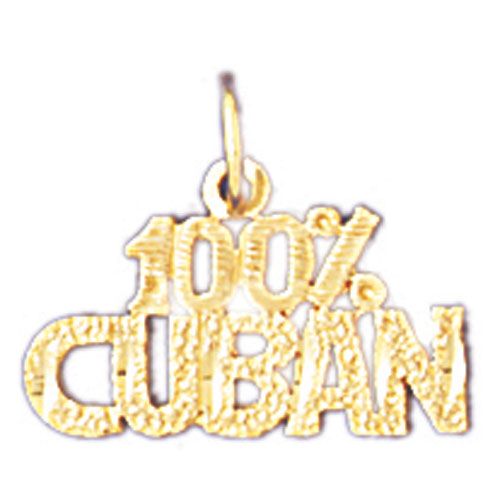 One Hundred Per Cent Cuban Charm Pendant 14k Gold