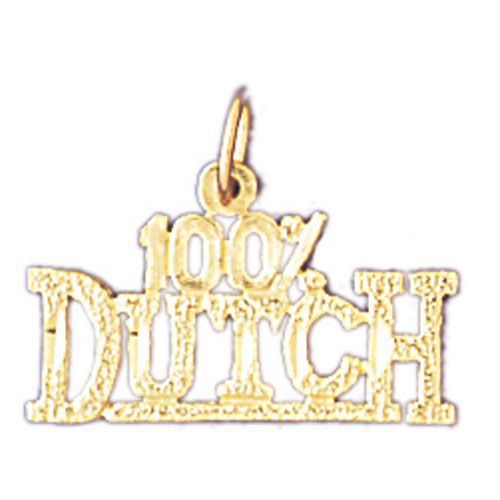 One Hundred Per Cent Dutch Charm Pendant 14k Gold