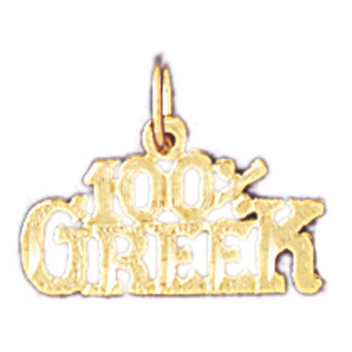 One Hundred Per Cent Greek Charm Pendant 14k Gold