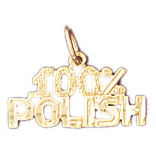 One Hundred Per Cent Polish Charm Pendant 14k Gold