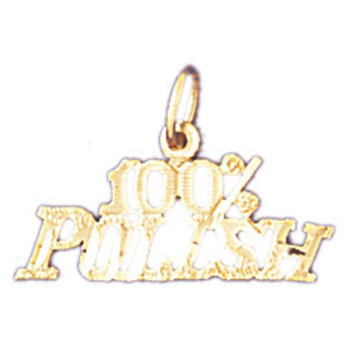 One Hundred Per Cent Polish Charm Pendant 14k Gold