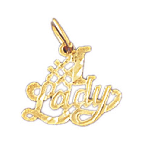 Number One Lady Charm Pendant 14k Gold