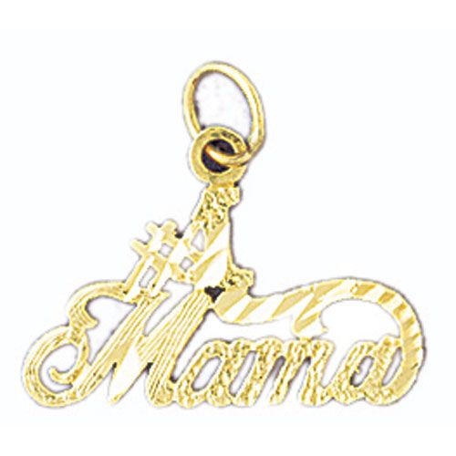 Number One Mama Charm Pendant 14k Gold