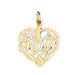 Number One Mom Charm Pendant 14k Gold