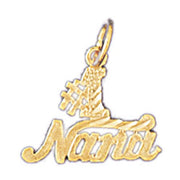 Number One Nana Charm Pendant 14k Gold
