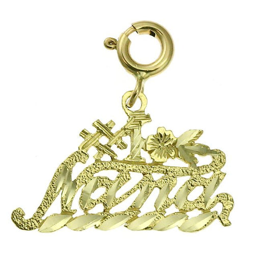 Number One Nana Charm Pendant 14k Gold