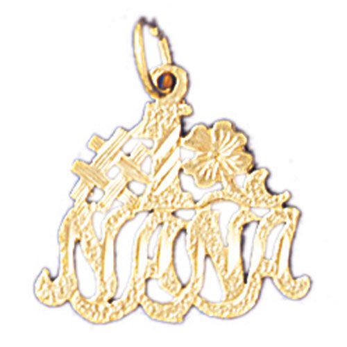 Number One Nana Charm Pendant 14k Gold
