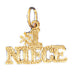 Number One Niece Charm Pendant 14k Gold