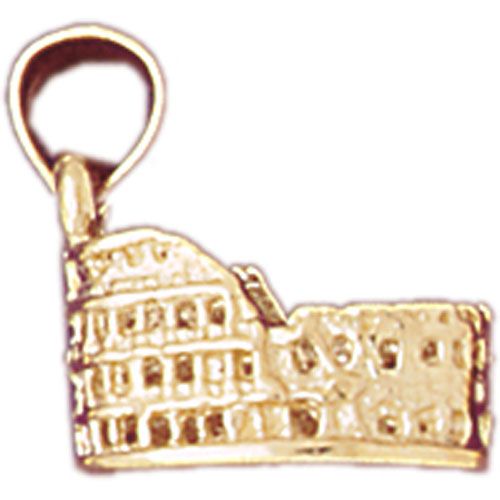 3D Colosseum in Rome Charm Pendant 14k Gold