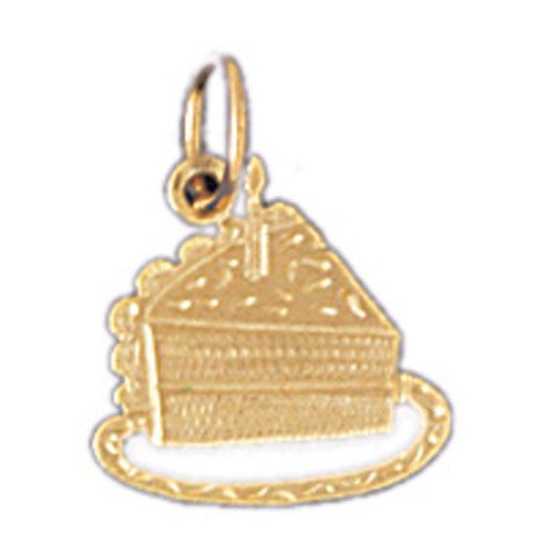 Piece Of Cake Charm Pendant 14k Gold