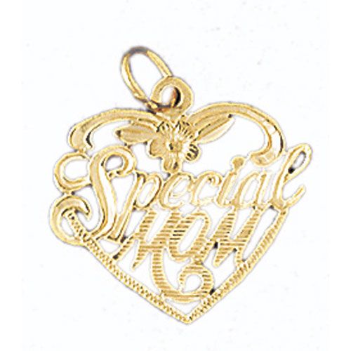 Special Mom Charm Pendant 14k Gold