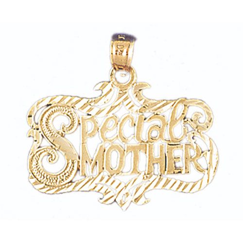 Special Mother Charm Pendant 14k Gold