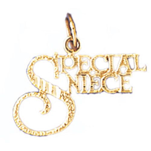 Special Niece Charm Pendant 14k Gold