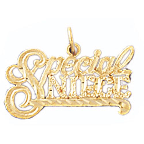 Special Niece Charm Pendant 14k Gold