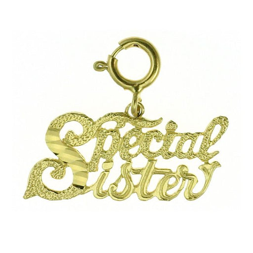 Special Sister Charm Pendant 14k Gold