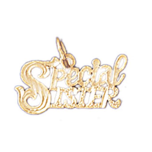 Special Sister Charm Pendant 14k Gold