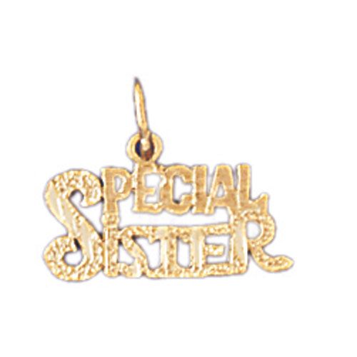 Special Sister Charm Pendant 14k Gold