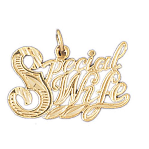 Special Wife Charm Pendant 14k Gold