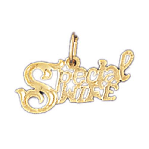 Special Wife Charm Pendant 14k Gold