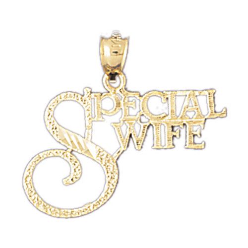 Special Wife Charm Pendant 14k Gold