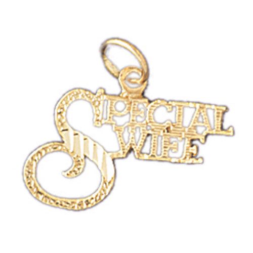 Special Wife Charm Pendant 14k Gold