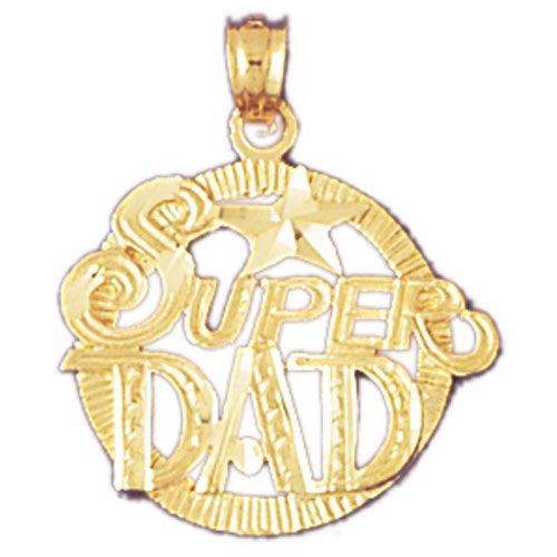 Super Dad Charm Pendant 14k Gold