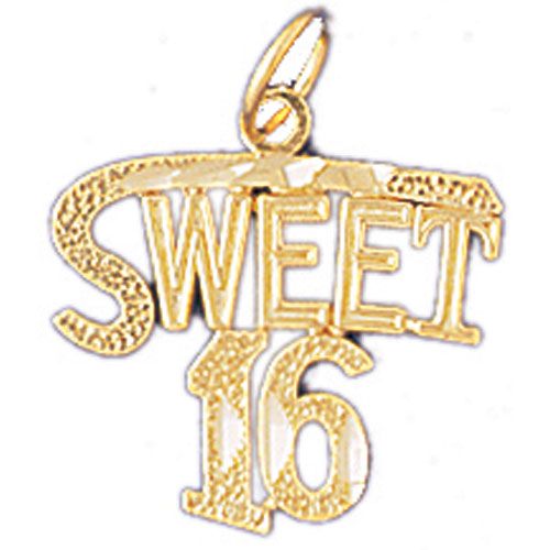 Sweet 16 Charm Pendant 14k Gold