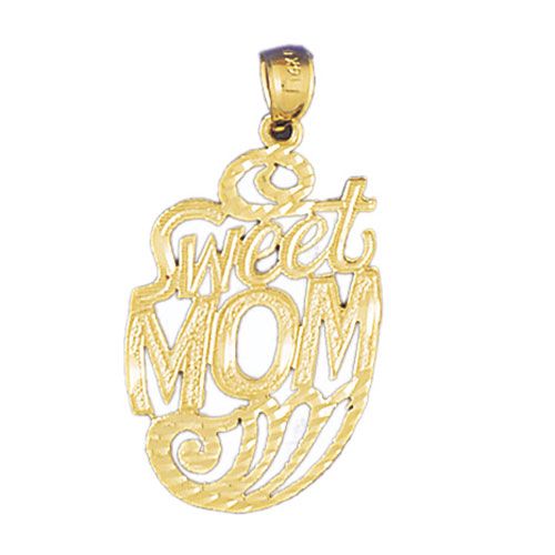Sweet Mom Charm Pendant 14k Gold