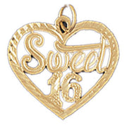 Sweet Sixteen Charm Pendant 14k Gold