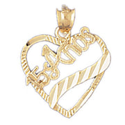 15 Anos Charm Pendant 14k Gold