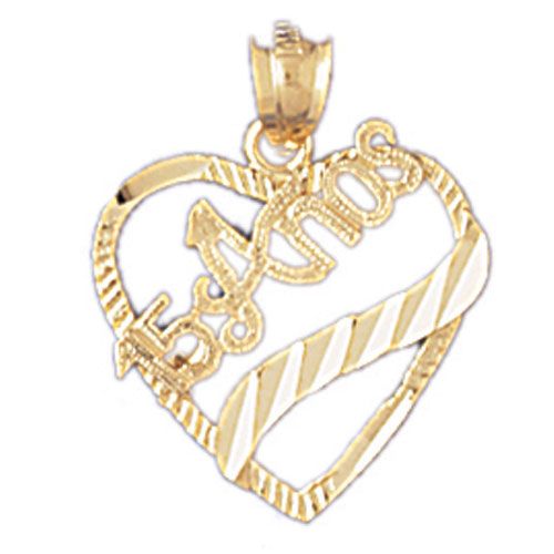 15 Anos Charm Pendant 14k Gold