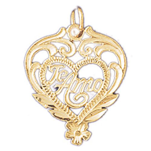 Te Amo Charm Pendant 14k Gold