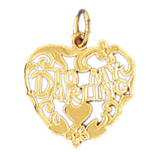 To My Darling Charm Pendant 14k Gold