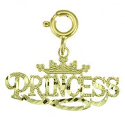 Princess Charm Pendant 14k Gold