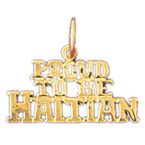 Proud To Be Haitian Charm Pendant 14k Gold