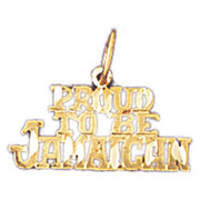 Proud To Be Jamaican Charm Pendant 14k Gold