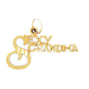 Sexy Grandma Charm Pendant 14k Gold
