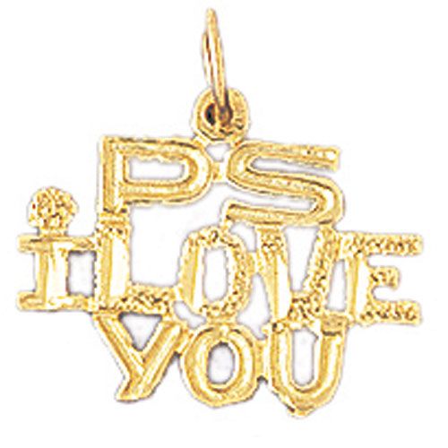 P.S. I Love You Charm Pendant 14k Gold