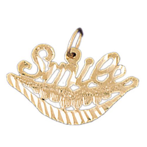 Smile Charm Pendant 14k Gold