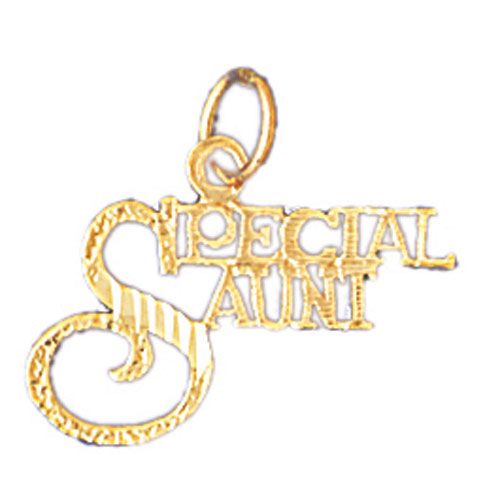 Special Aunt Charm Pendant 14k Gold