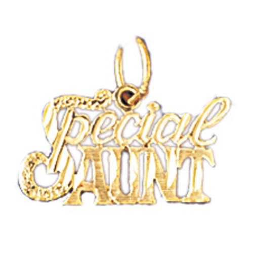 Special Aunt Charm Pendant 14k Gold