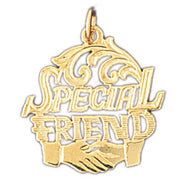 Special Friend Charm Pendant 14k Gold