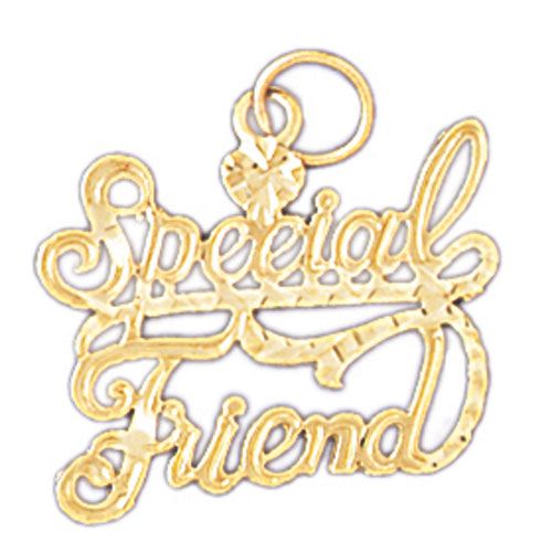 Special Friend Charm Pendant 14k Gold
