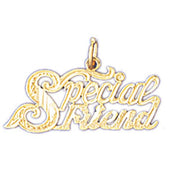 Special Friend Charm Pendant 14k Gold