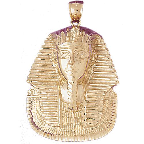 Egyptian Pharaoh Charm Pendant 14k Gold